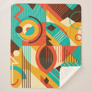 Kleurrijke geometrische retro:  abstractie. sherpa deken