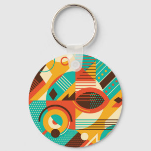 Kleurrijke geometrische retro: abstractie. sleutelhanger