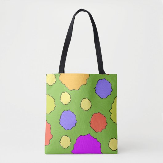 Kleurrijke Geometrische Retro Funky Circles canvas Tote Bag (Voorkant)