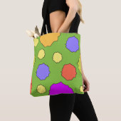 Kleurrijke Geometrische Retro Funky Circles canvas Tote Bag (Dichtbij)