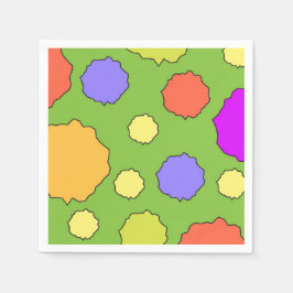 Kleurrijke Geometrische Retro Grappige Cirkels Ser Servet