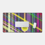 Kleurrijke geometrische retro lijnen patroon Monog Bureaumat (Keyboard & Muis)