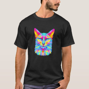 Kleurrijke Geometrische Schattige Kat Adoptie Voor T-shirt
