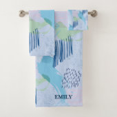 Kleurrijke geometrische spiralen en lijnen bad handdoek (Insitu)