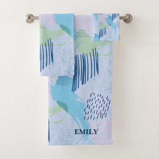 Kleurrijke geometrische spiralen en lijnen bad handdoek (Insitu)