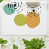 Kleurrijke geometrische spiralen midden eeuw moder theedoek (Gevouwen)