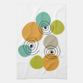 Kleurrijke geometrische spiralen midden eeuw moder theedoek (Verticaal)