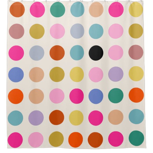 Kleurrijke  geometrische Stippen Douchegordijn (Voorkant)