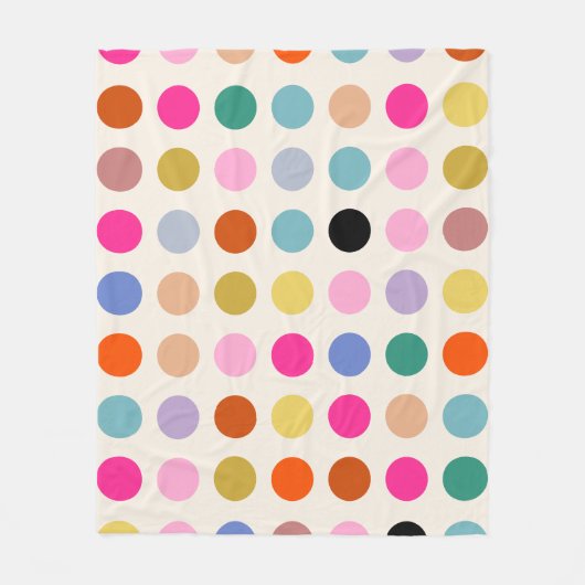 Kleurrijke geometrische Stippen Fleece Deken (Voorkant)