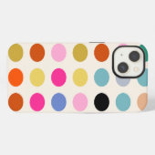Kleurrijke geometrische Stippen iPhone Hoesje (Achterkant horizontaal)