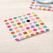 Kleurrijke geometrische Stippen Kartonnen Onderzetters (Schuin)