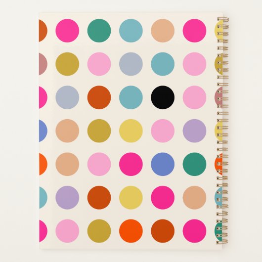 Kleurrijke  geometrische Stippen Planner (Achterkant)