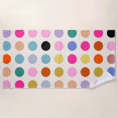 Kleurrijke  geometrische Stippen Strandlaken (Voorkant)