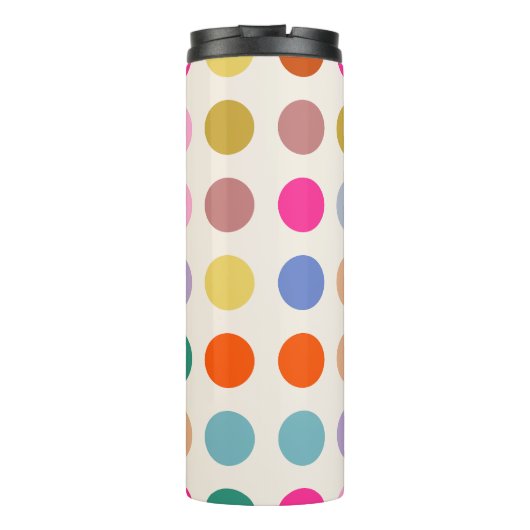 Kleurrijke  geometrische Stippen Thermosbeker (Achterkant)