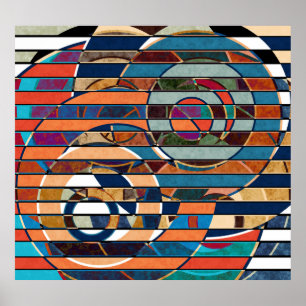 Kleurrijke geometrische strepen, Abstract Poster