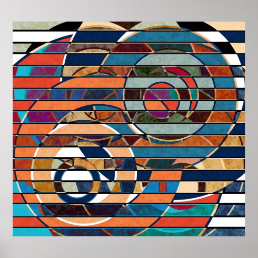 Kleurrijke geometrische strepen, Abstract Poster (Voorkant)