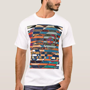 Kleurrijke geometrische strepen, Abstract T-shirt