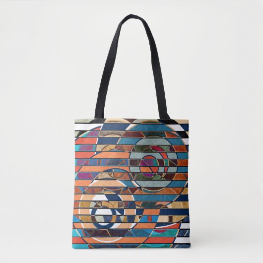 Kleurrijke geometrische strepen, Abstract Tote Bag (Voorkant)