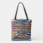 Kleurrijke geometrische strepen, Abstract Tote Bag (Achterkant)