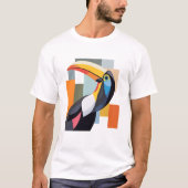 Kleurrijke geometrische Toucan Bird T-shirt (Voorkant)