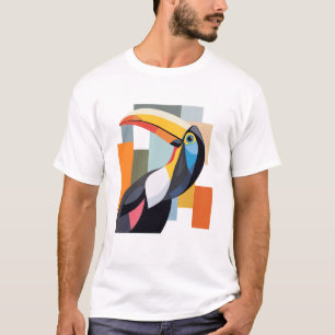 Kleurrijke geometrische Toucan Bird T-shirt