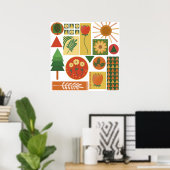 Kleurrijke geometrische tuin | Plant liefhebbers Poster (Thuiskantoor)