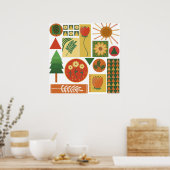 Kleurrijke geometrische tuin | Plant liefhebbers Poster (Keuken)