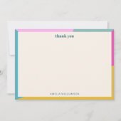 Kleurrijke Geometrische Unieke Aangepaste Bruidsdo Bedankkaart (Voorkant)