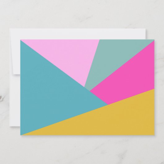 Kleurrijke Geometrische Unieke Aangepaste Bruidsdo Bedankkaart (Achterkant)