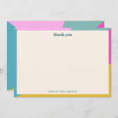 Kleurrijke Geometrische Unieke Aangepaste Bruidsdo Bedankkaart (Voorkant / Achterkant)