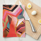 Kleurrijke geometrische vibes theedoek (Quarter Fold)