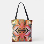 Kleurrijke  geometrische vibes tote bag (Achterkant)