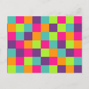 Kleurrijke geometrische vierkanten briefkaart