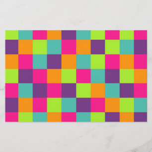 Kleurrijke geometrische vierkanten briefpapier