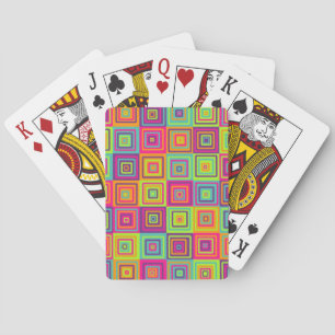 Kleurrijke geometrische vierkanten pokerkaarten