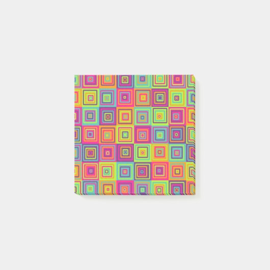 Kleurrijke geometrische vierkanten post-it® notes (Voorkant)