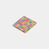 Kleurrijke geometrische vierkanten post-it® notes (Schuin)