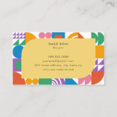 Kleurrijke geometrische visitekaartje (Achterkant)