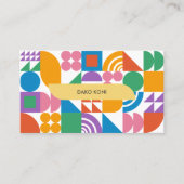 Kleurrijke geometrische visitekaartje (Voorkant)