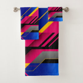 Kleurrijke geometrische vorm kunst badhanddoekense bad handdoek