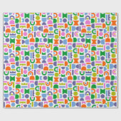 Kleurrijke geometrische vormen cadeaupapier (Vlak)