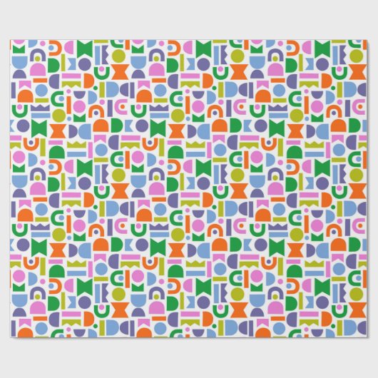 Kleurrijke geometrische vormen cadeaupapier (Vlak)