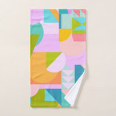Kleurrijke geometrische vormen collage in heldere bad handdoek (Handdoek)