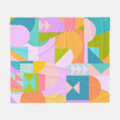 Kleurrijke geometrische vormen collage in heldere fleece deken (Voorkant (Horizontaal))