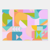 Kleurrijke geometrische vormen collage in heldere  inpakpapier vel (Voorkant)