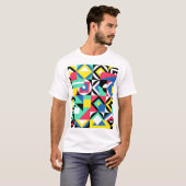 Kleurrijke geometrische vormen decoratief Ornament T-shirt (Voorkant volledig)