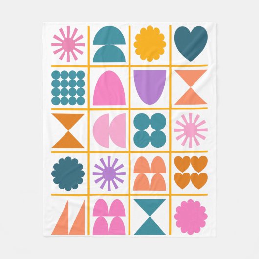 Kleurrijke geometrische vormen Eenvoudig modern de Fleece Deken (Voorkant)