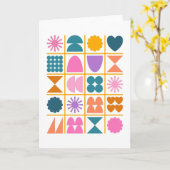 Kleurrijke geometrische vormen Eenvoudig modern de Kaart (Gele Bloem)