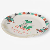 Kleurrijke Geometrische Vormen en Vos Verjaardag Papieren Bordje (Gekanteld)