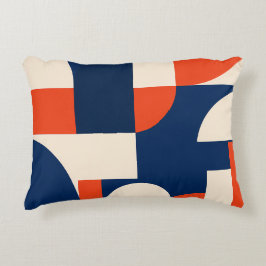 Kleurrijke Geometrische Vormen in Marine Oranje en Accent Kussen
